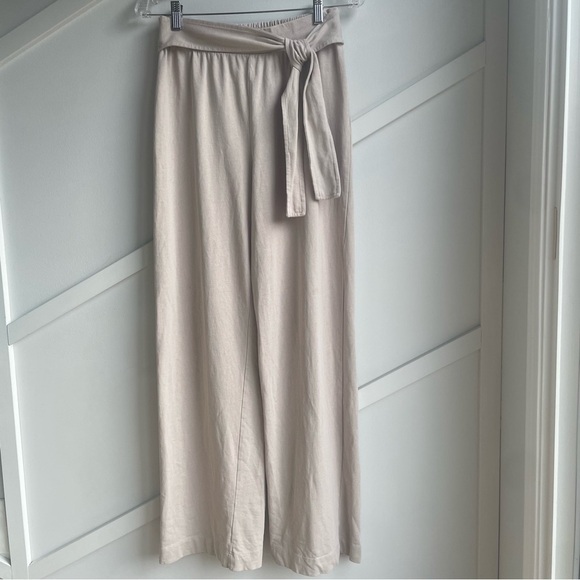 ZARA High Waist Cotton Trousers with belt Sand Beige size M - Picture 10 of 10